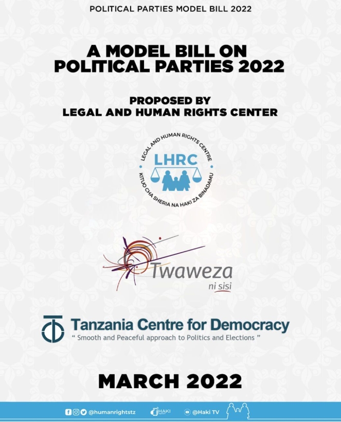 A MODEL BILL ON POLITICAL PARTIES 2022 PROPOSED BY LEGAL AND HUMAN RIGHTS CENTER.