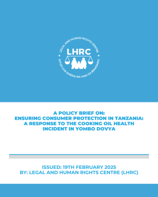 A policy brief on: Ensuring consumer protection in Tanzania: a response to the cooking oil health incident in Yombo Dovya.