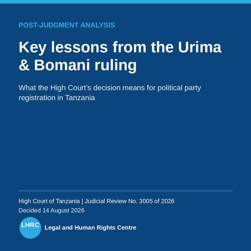 Key Lessons from Vyonheaven Exaud Urima & Andrew Fadhili Bomani v Registrar of Political Parties & Attorney General