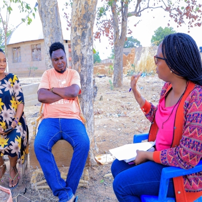 LHRC staff documenting success story from  beneficiaries of LHRC legal aid program in Dodoma region, 2024.
