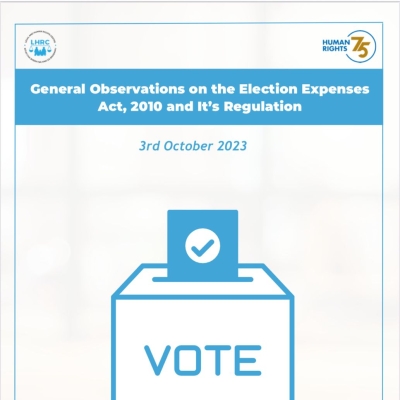 Observation and recommendations on the Election Expenses Act, 2010 and its regulation namely the Election Expenses Regulation, 2010.